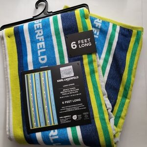 Karl Lagerfeld PARIS Beach towel 6ft Colorblock Blue Yellow